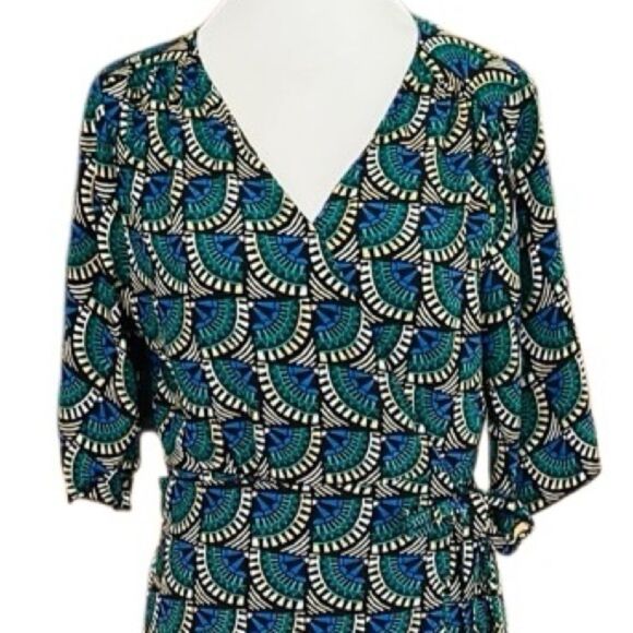 Silk & Salt Journey Maxi Wrap Dress in African Peacock Print size M. - Picture 4 of 11